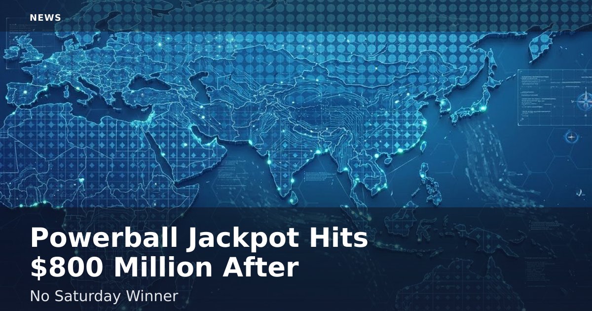 Powerball Jackpot Hits $800 Million After No Saturday Winner