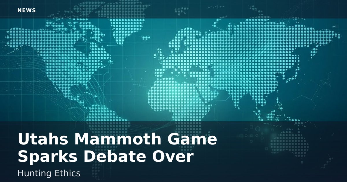 Utah's Mammoth Game Sparks Debate Over Hunting Ethics